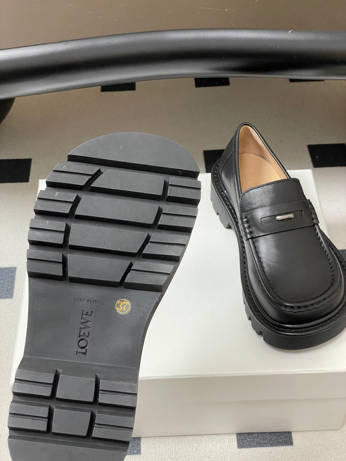 LOEWE 26S LOAFER IN BLACK CALFSKIN