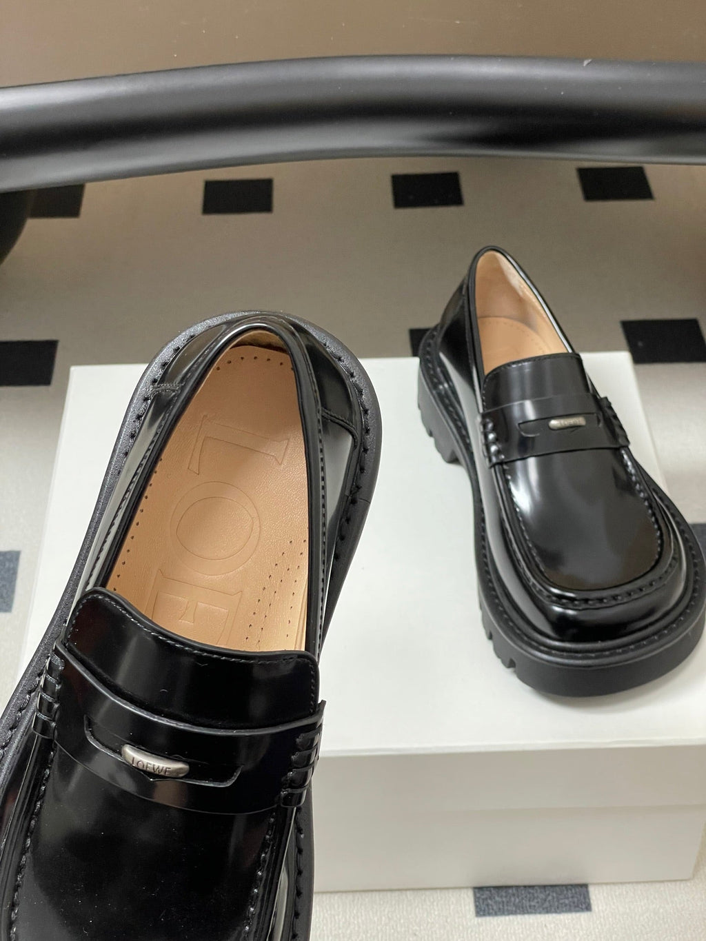 LOEWE 26S LOAFER IN BLACK PATENT CALFSKIN