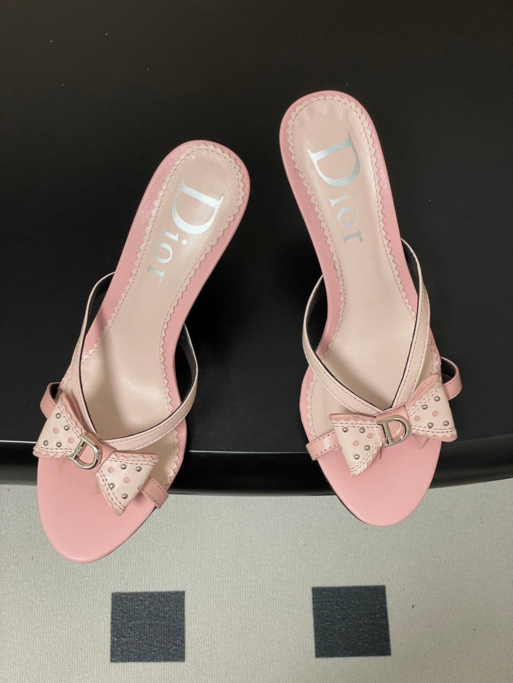DIOR 26S HIGH HEEL SANDALS 100 MM IN LIGHT PINK CALFSKIN