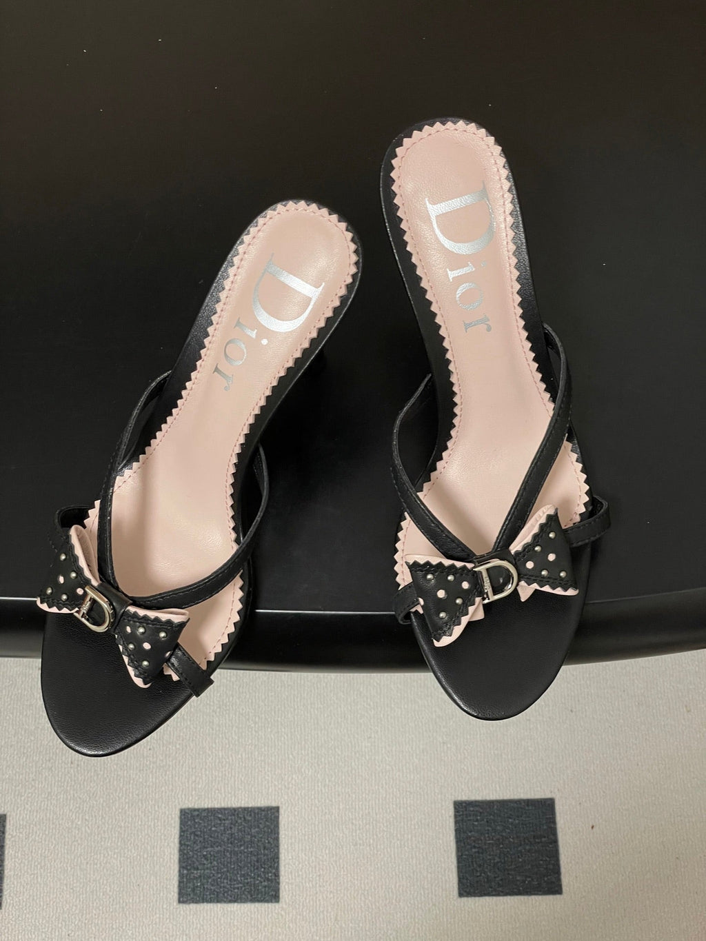 DIOR 26S HIGH HEEL SANDALS 100 MM IN BLACK CALFSKIN