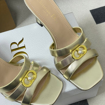 DIOR 26S HIGH HEEL SANDALS 80 MM IN GOLD CALFSKIN