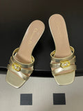 DIOR 26S HIGH HEEL SANDALS 80 MM IN GOLD CALFSKIN