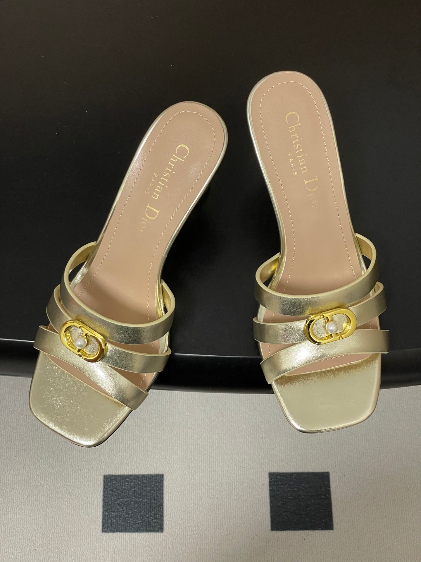 DIOR 26S HIGH HEEL SANDALS 80 MM IN GOLD CALFSKIN