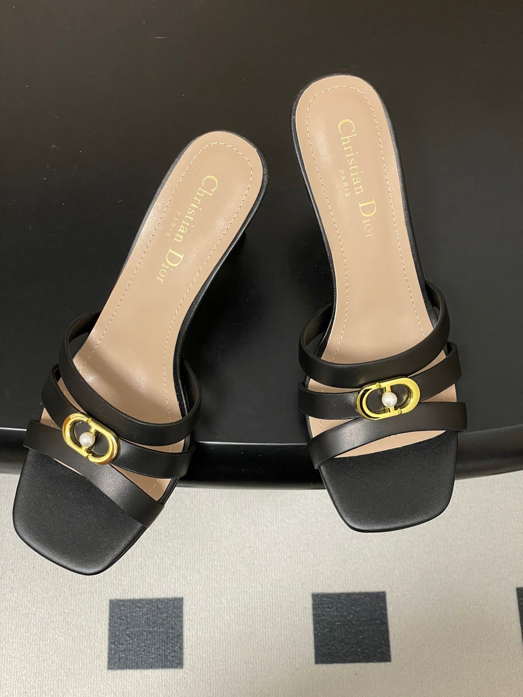 DIOR 26S HIGH HEEL SANDALS 80 MM IN BLACK CALFSKIN