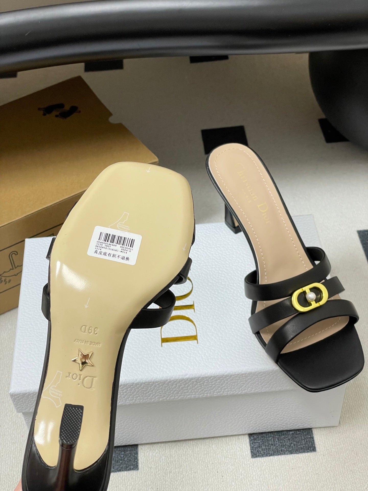 DIOR 26S HIGH HEEL SANDALS 80 MM IN BLACK CALFSKIN
