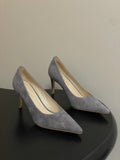 GIANVITO ROSSI 26S HIGH HEELS 85 MM IN DARK GREY SUEDE