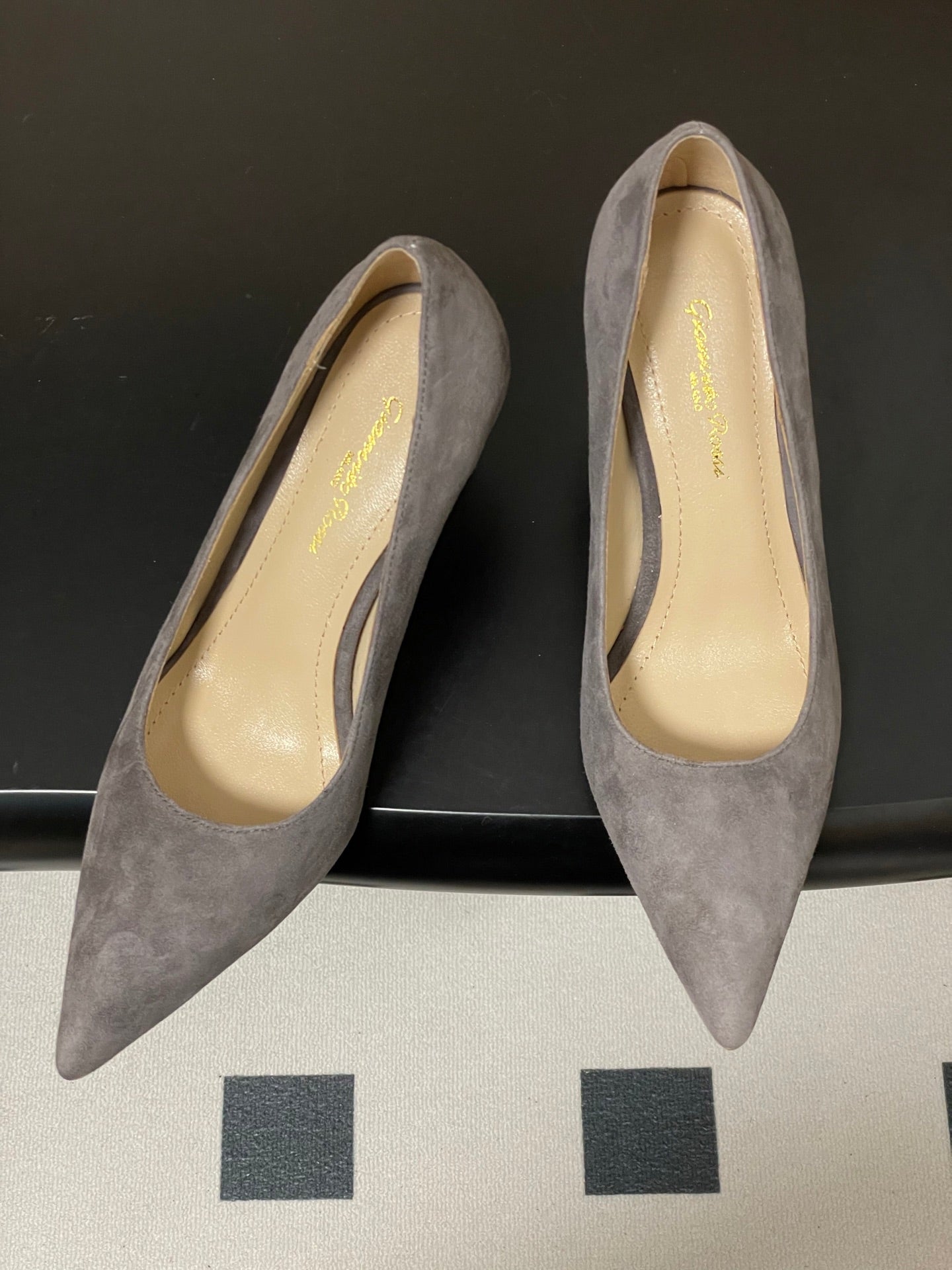 GIANVITO ROSSI 26S HIGH HEELS 85 MM IN DARK GREY SUEDE