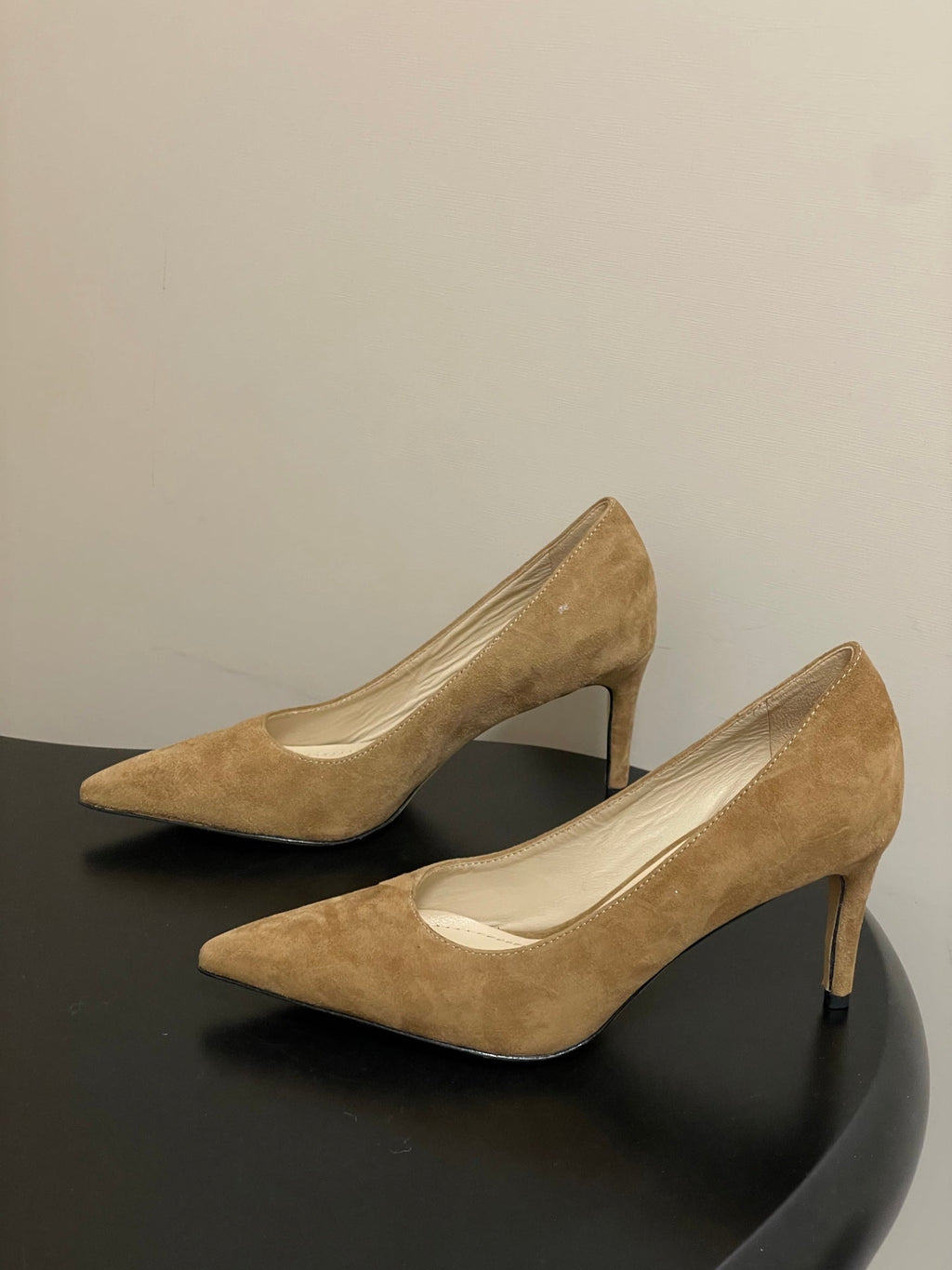GIANVITO ROSSI 26S HIGH HEELS 85 MM IN LIGHT BROWN SUEDE