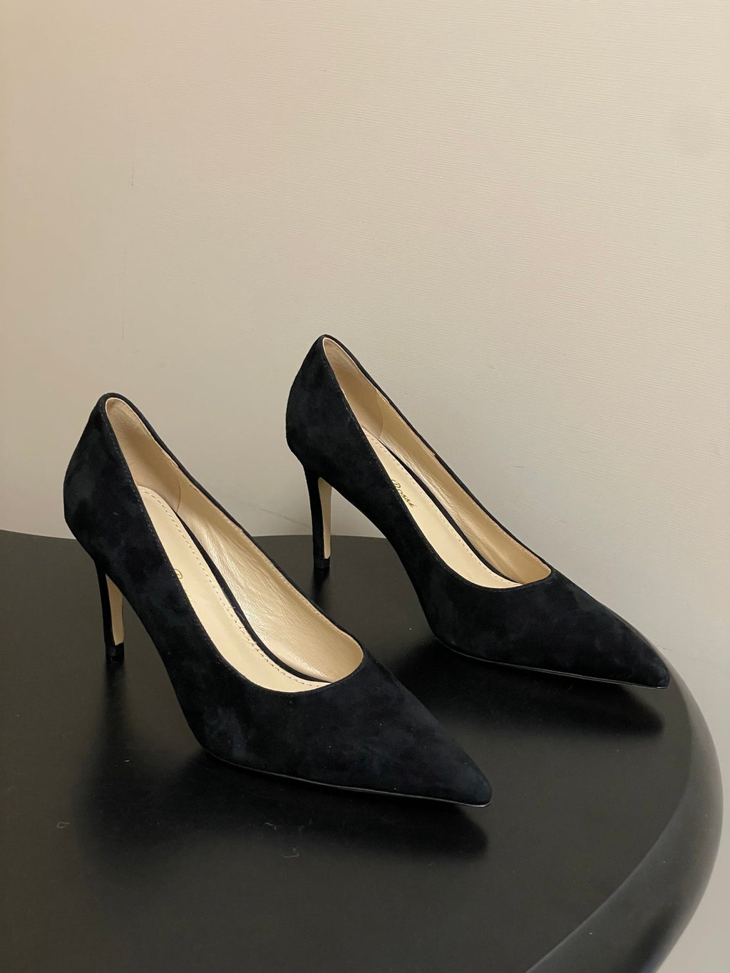 GIANVITO ROSSI 26S HIGH HEELS 85 MM IN BLACK SUEDE