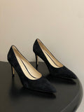 GIANVITO ROSSI 26S HIGH HEELS 85 MM IN BLACK SUEDE