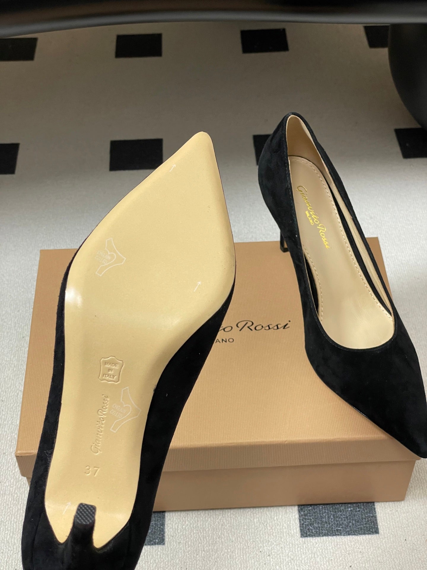GIANVITO ROSSI 26S HIGH HEELS 85 MM IN BLACK SUEDE