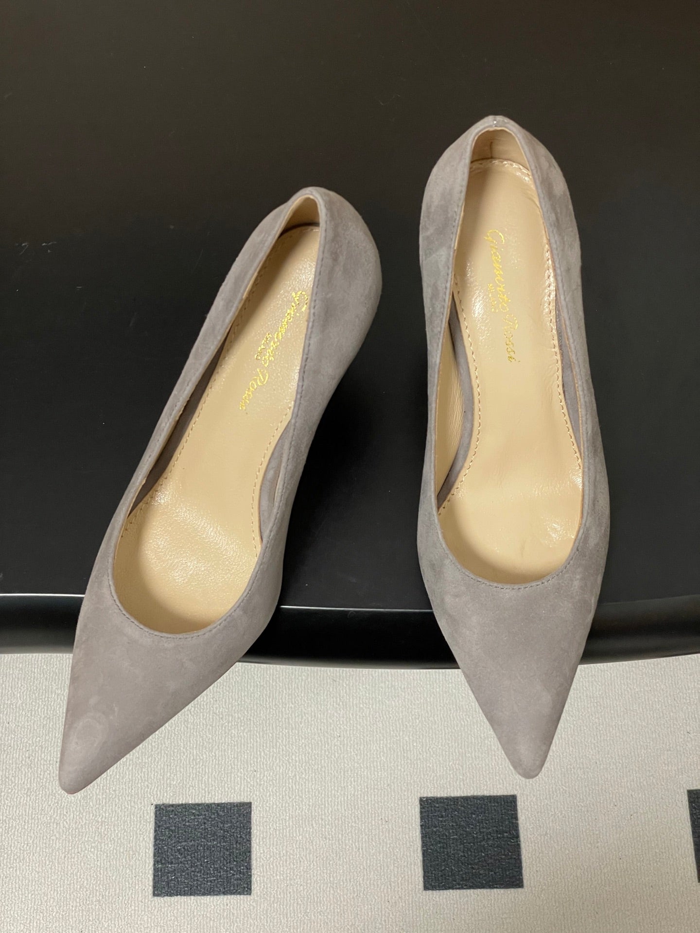 GIANVITO ROSSI 26S HIGH HEELS 85 MM IN GREY SUEDE