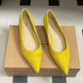 GIANVITO ROSSI 26S FLATS IN YELLOW SUEDE