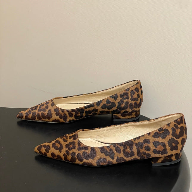 GIANVITO ROSSI 26S FLATS IN LEOPARD PRINT PONY HAIR