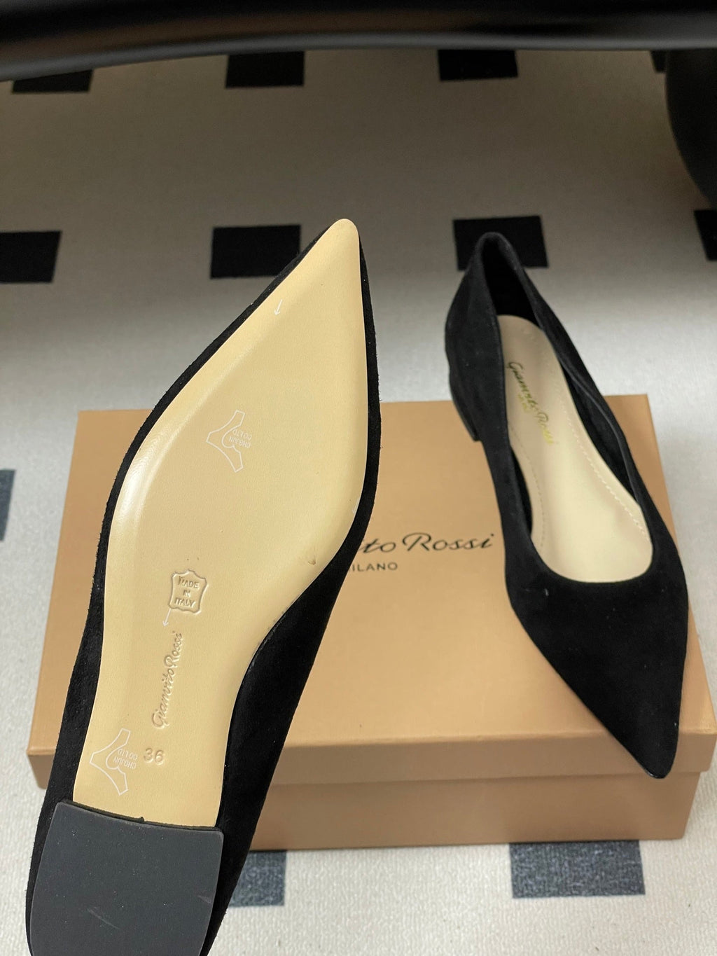 GIANVITO ROSSI 26S FLATS IN BLACK SUEDE