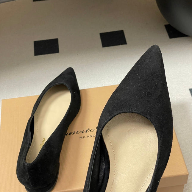 GIANVITO ROSSI 26S FLATS IN BLACK SUEDE