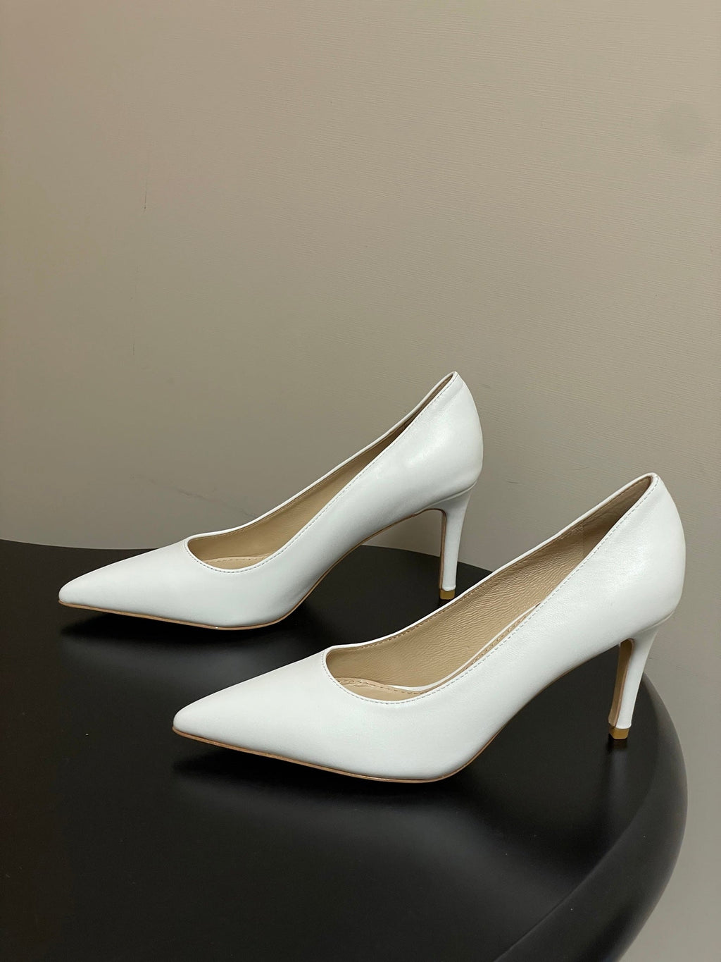 GIANVITO ROSSI 26S HIGH HEELS 85 MM IN WHITE CALFSKIN