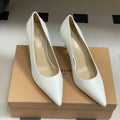 GIANVITO ROSSI 26S HIGH HEELS 85 MM IN WHITE CALFSKIN