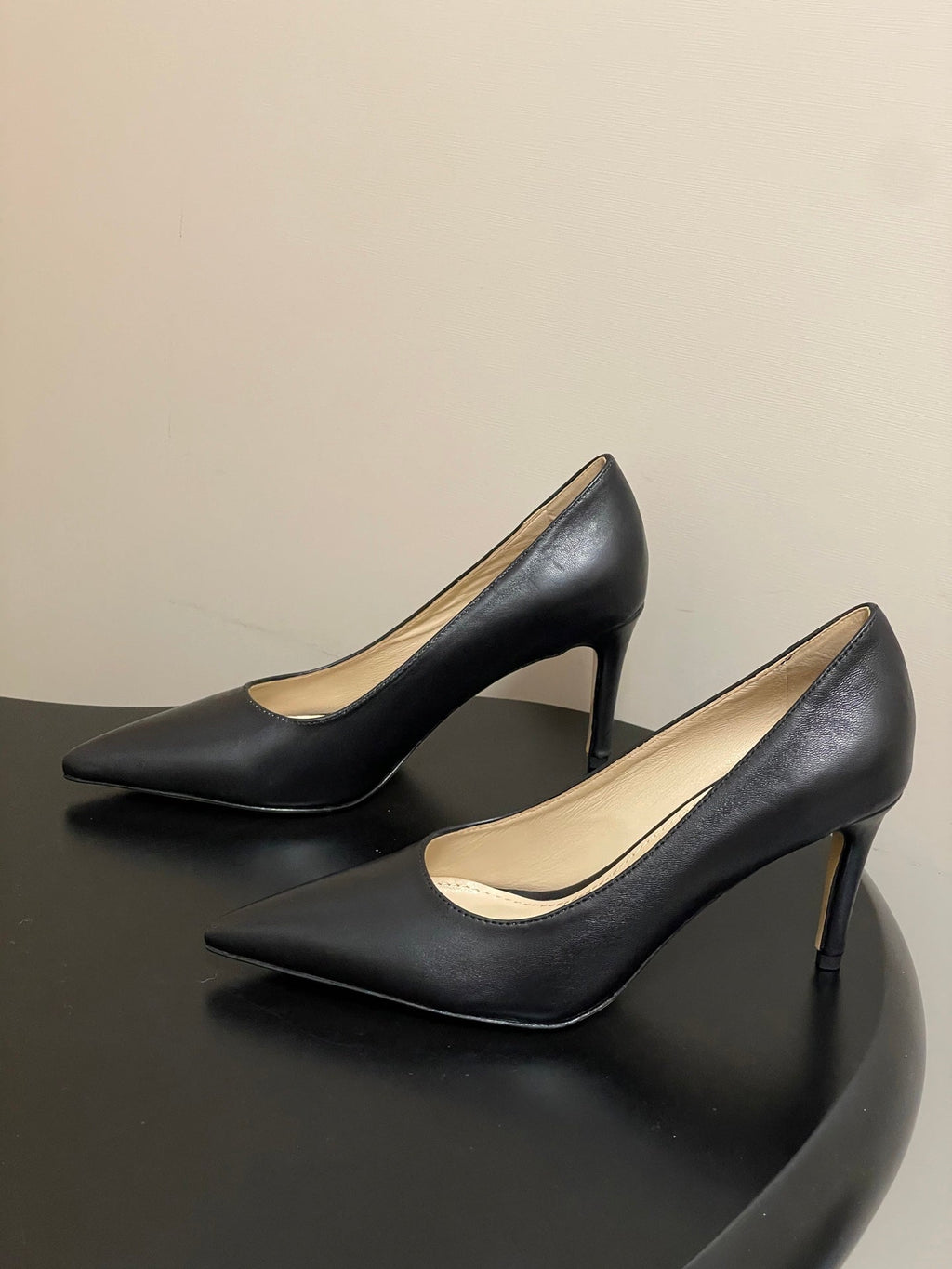 GIANVITO ROSSI 26S HIGH HEELS 85 MM IN BLACK CALFSKIN