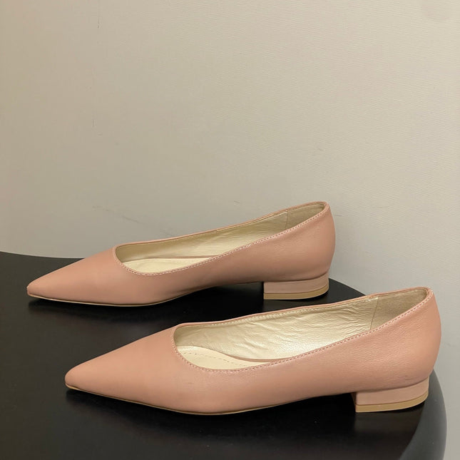GIANVITO ROSSI 26S FLATS IN NUDE CALFSKIN