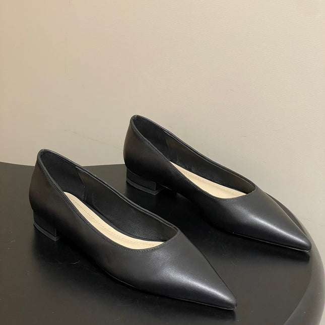 GIANVITO ROSSI 26S FLATS IN BLACK CALFSKIN