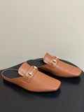 GUCCI 26S HORSEBIT LOAFER MULES IN LIGHT BROWN CALFSKIN
