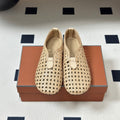 LP 26S BALLET FLATS IN BEIGE CALFSKIN WITH BASKETWEAVE DESIGN