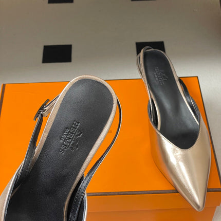 HM 26S NICOLE SLINGBACK 40MM IN GOLD CALFSKIN SILVER HARDWARE