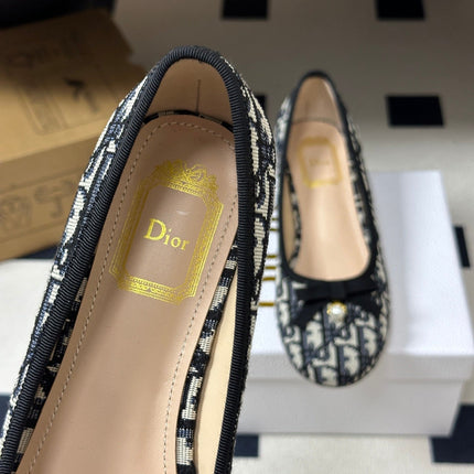DIOR 26S MARY JANE HIGH HEELS 35MM IN BLACK DIOR OBLIQUE EMBROIDERED CANVAS WITH BOW