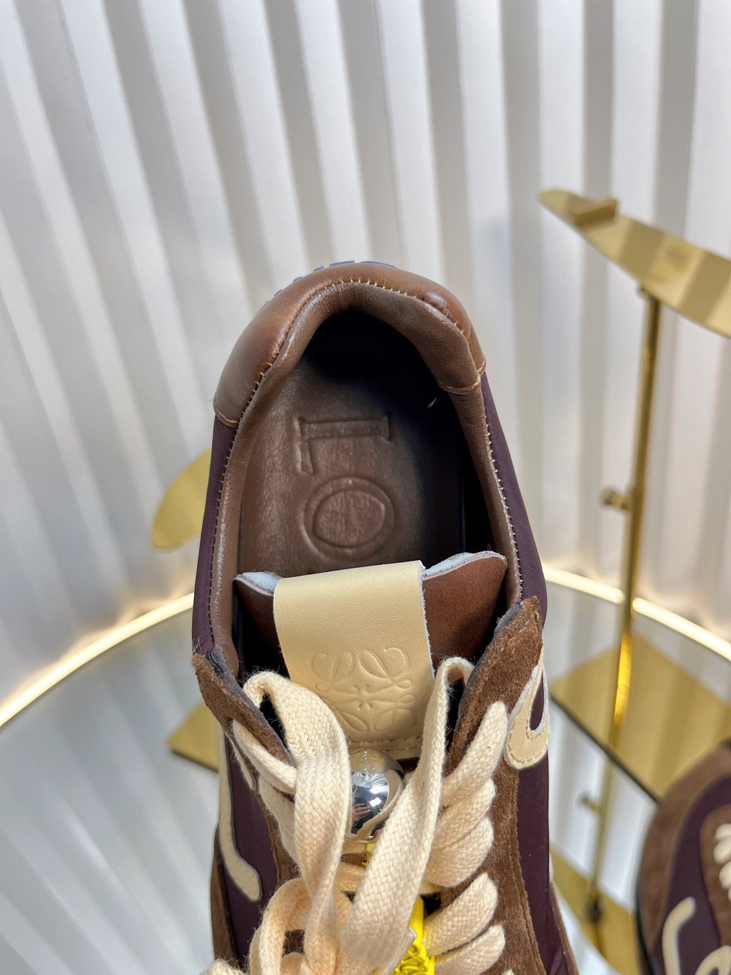 LOEWE 26S RUNNER 2.0 SNEAKERS IN DARK BROWN SUEDE AND FABRIC