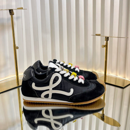 LOEWE 26S RUNNER 2.0 SNEAKERS IN BLACK FABRIC AND SUEDE