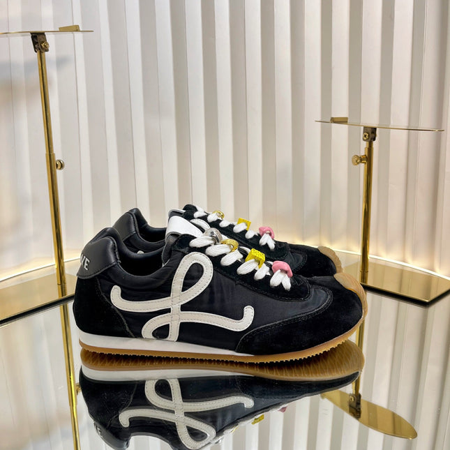 LOEWE 26S RUNNER 2.0 SNEAKERS IN BLACK FABRIC AND SUEDE