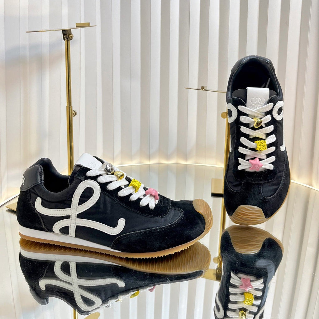LOEWE 26S RUNNER 2.0 SNEAKERS IN BLACK FABRIC AND SUEDE