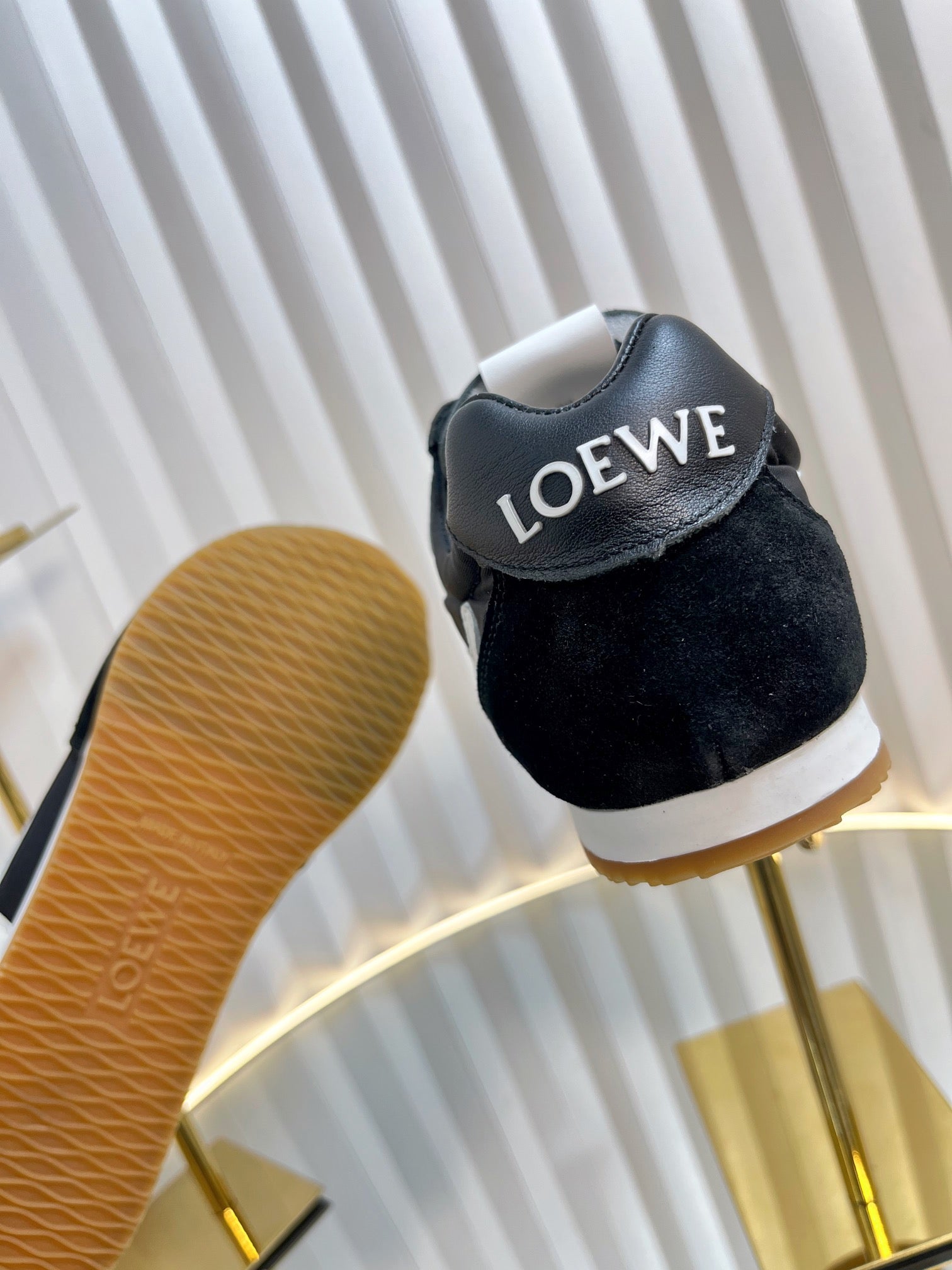 LOEWE 26S RUNNER 2.0 SNEAKERS IN BLACK FABRIC AND SUEDE