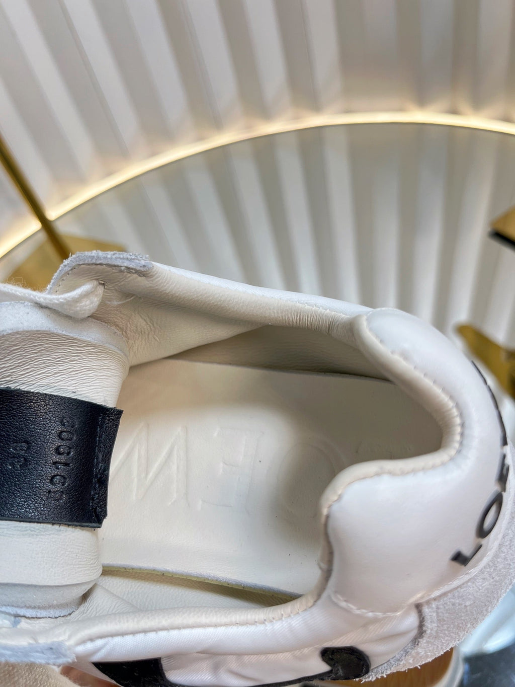 LOEWE 26S RUNNER 2.0 SNEAKERS IN WHITE FABRIC AND SUEDE