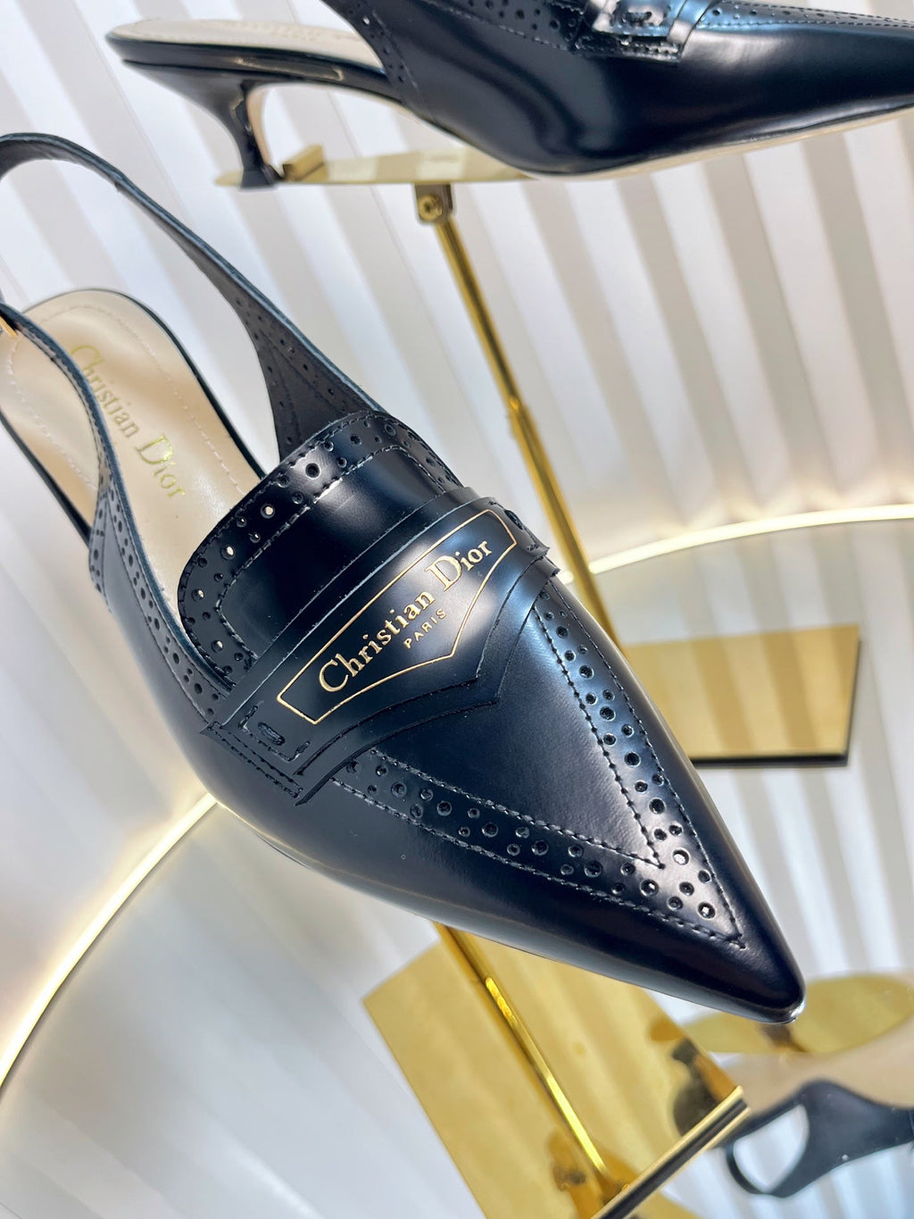 BOY SLINGBACK PUMP 35MM 25S IN BLACK CALFSKIN