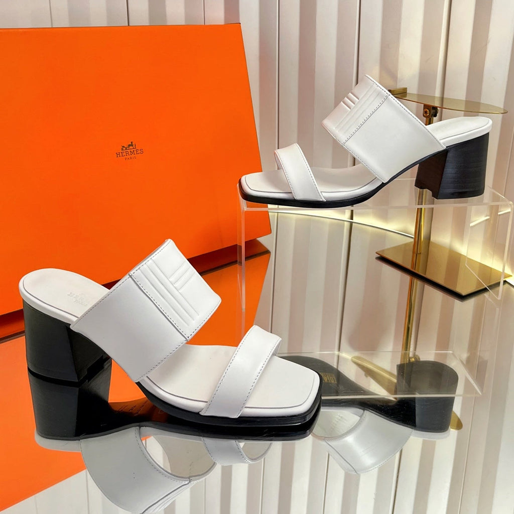HM 26S MONICA 60 SANDAL IN WHITE CALFSKIN