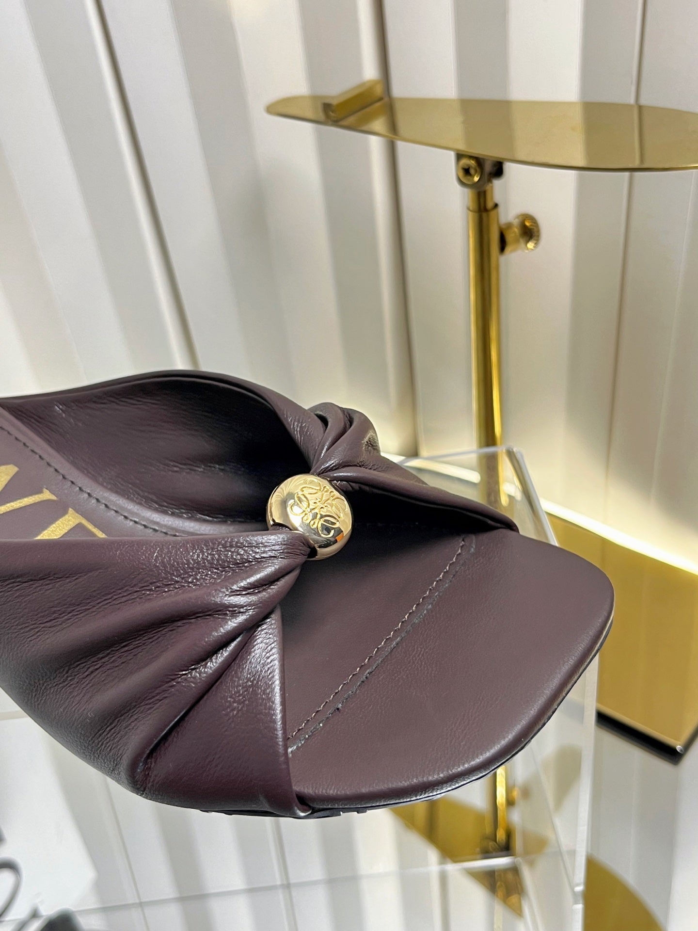 LOEWE 26S HEELED SANDALS 45 MM IN DARK BROWN CALFSKIN