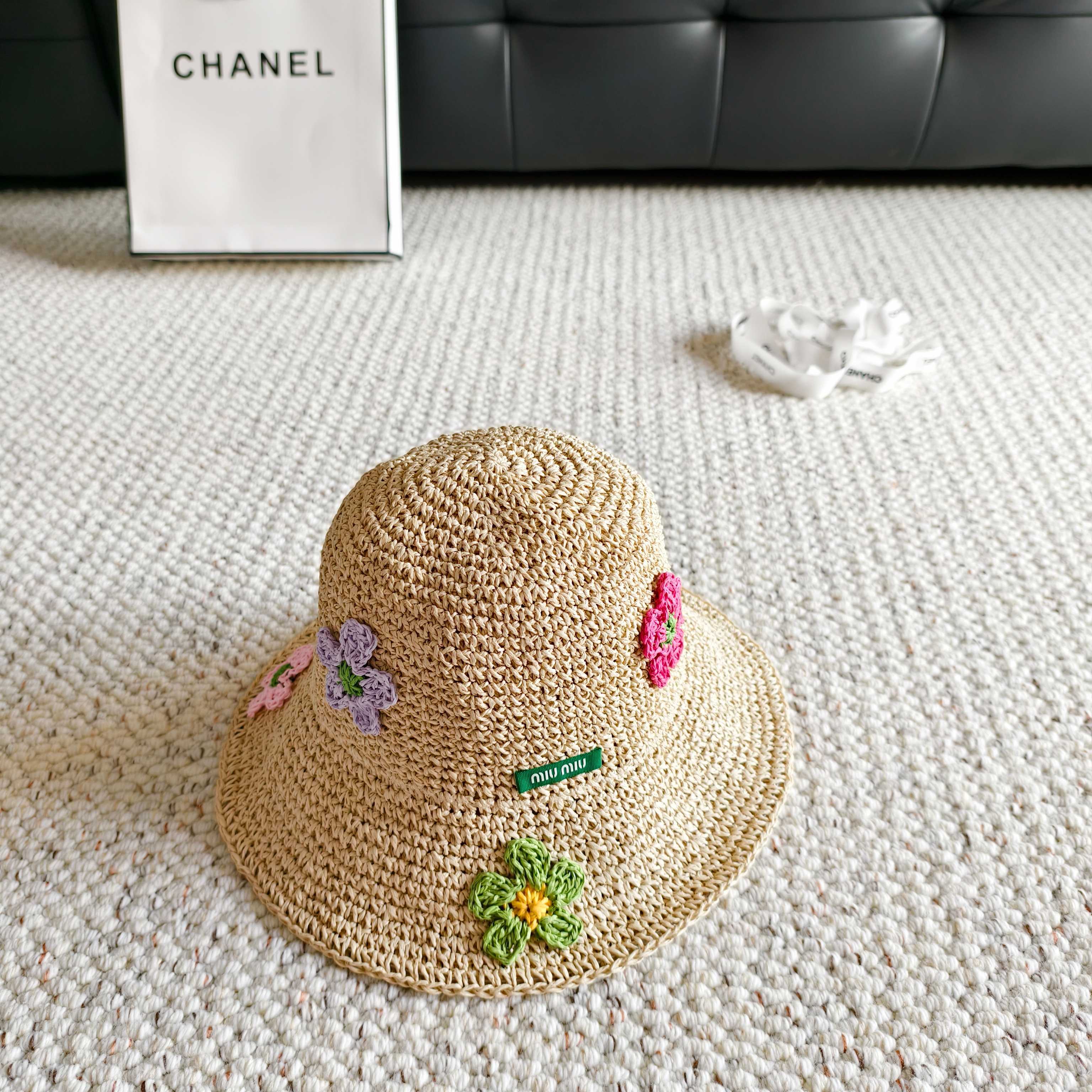 MIUMIU STRAW BUCKET HAT STYLE 38