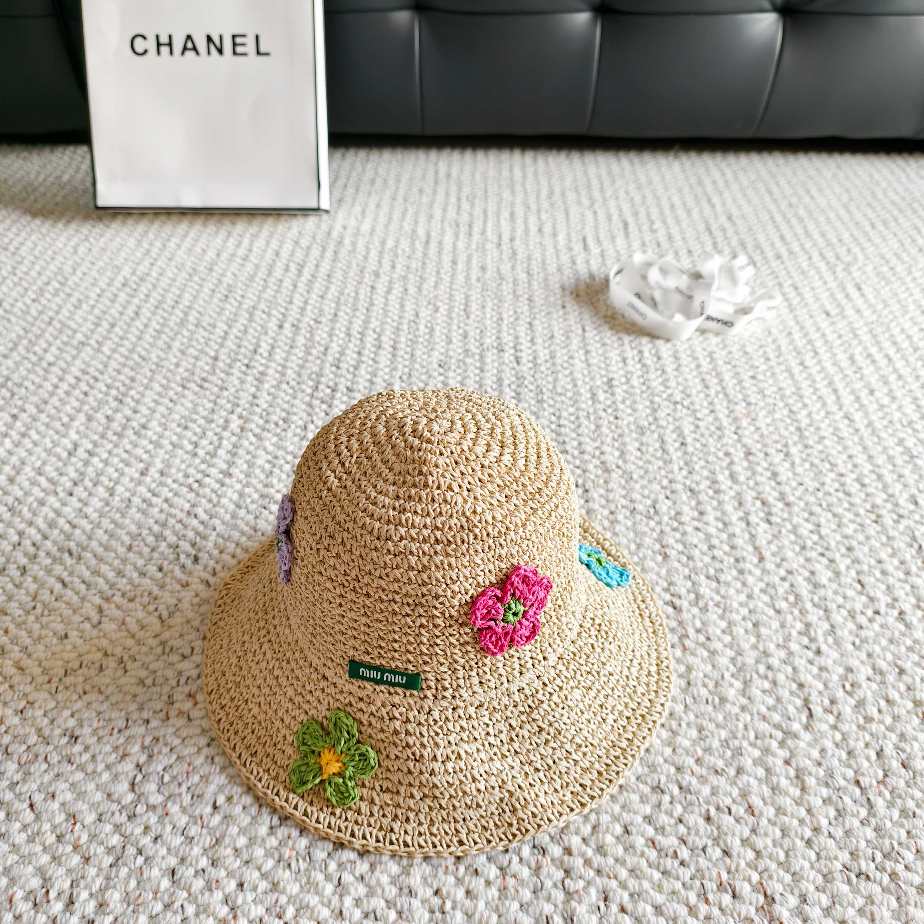 MIUMIU STRAW BUCKET HAT STYLE 38