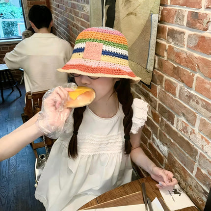 LOEWE 26S MULTICOLOR CROCHET BUCKET HAT STYLE 046