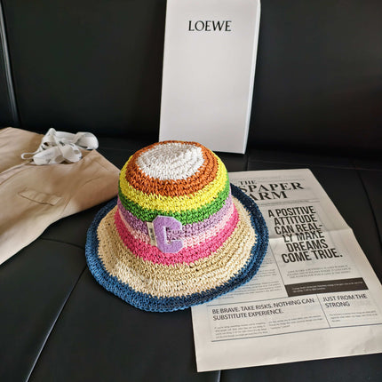 CELINE 26S RAINBOW WOVEN BUCKET HAT STYLE 7