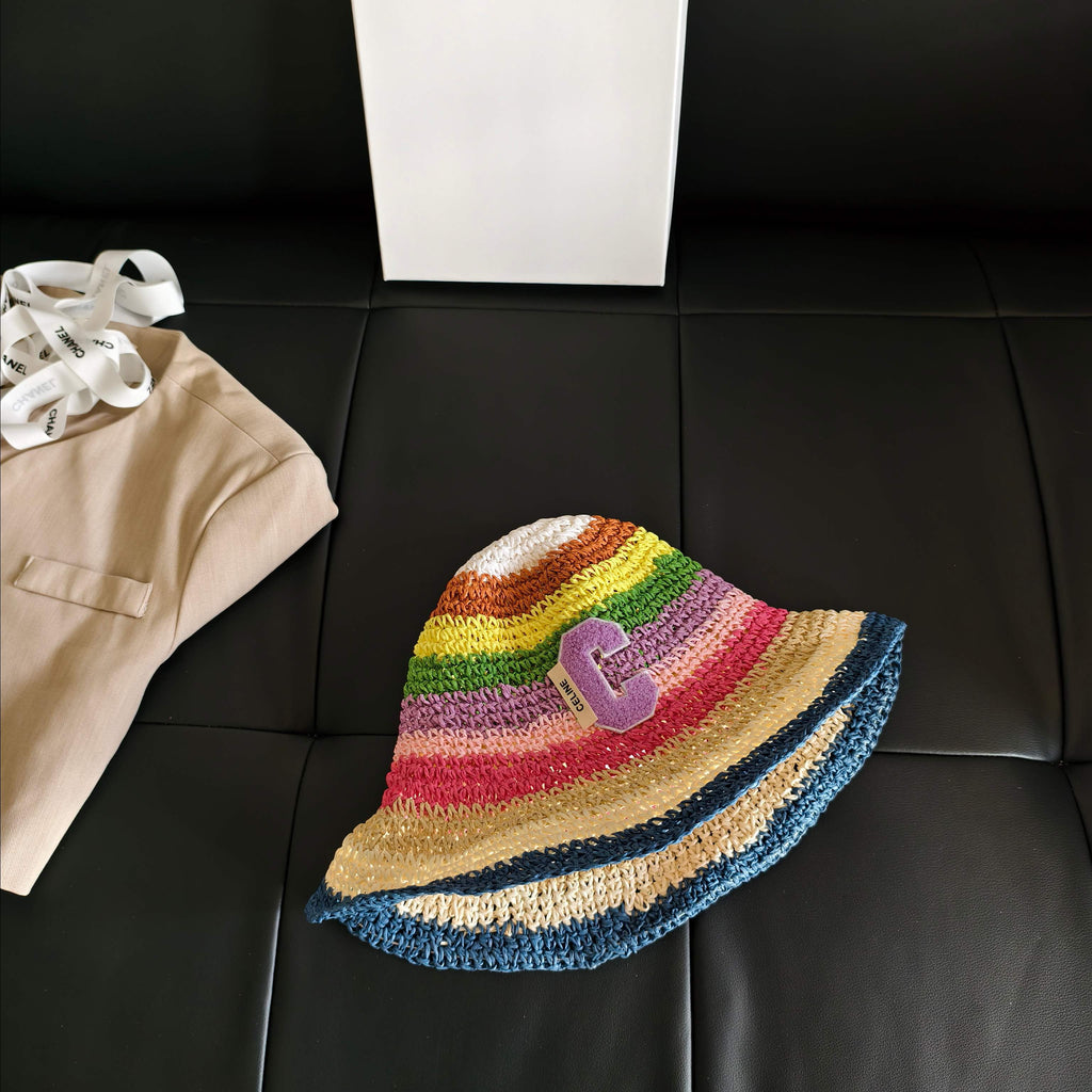 CELINE 26S RAINBOW WOVEN BUCKET HAT STYLE 7