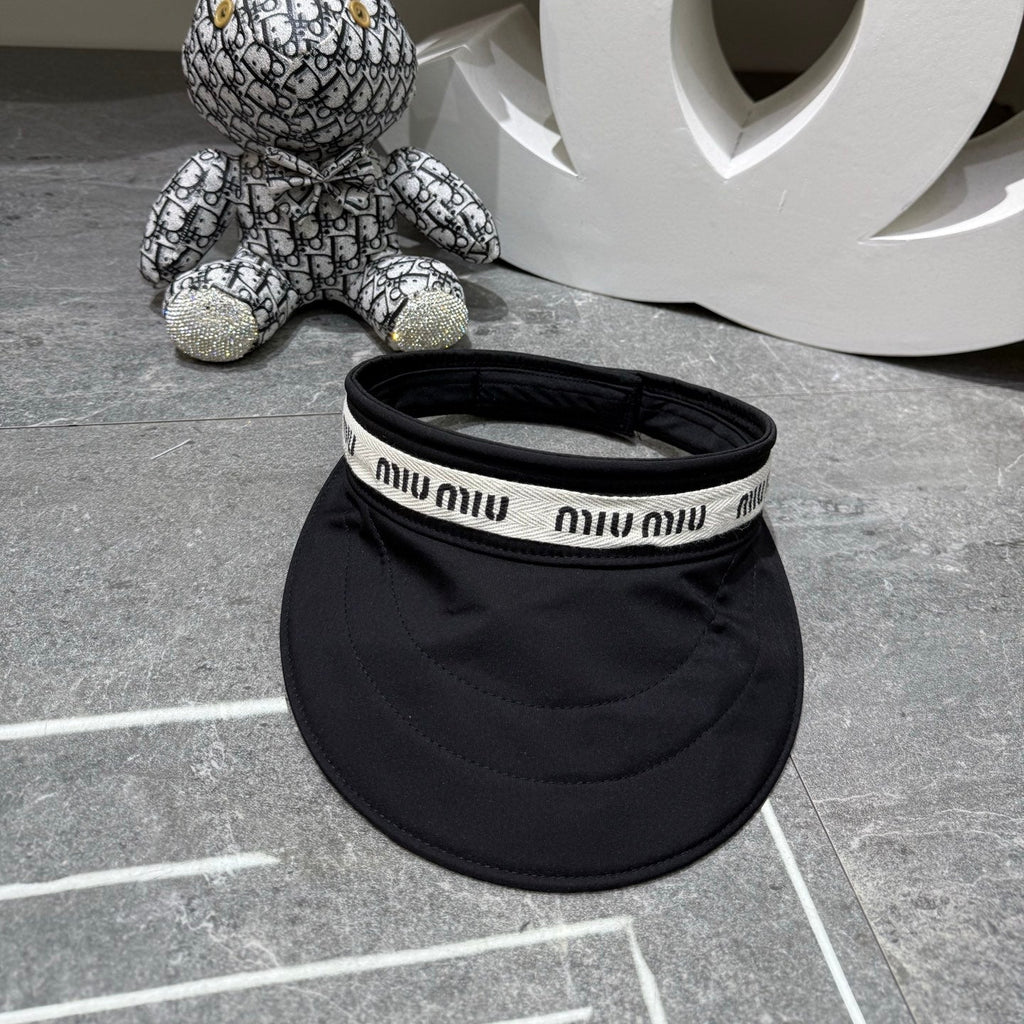 MIUMIU 26S COTTON VISOR CAP IN BLACK 343705