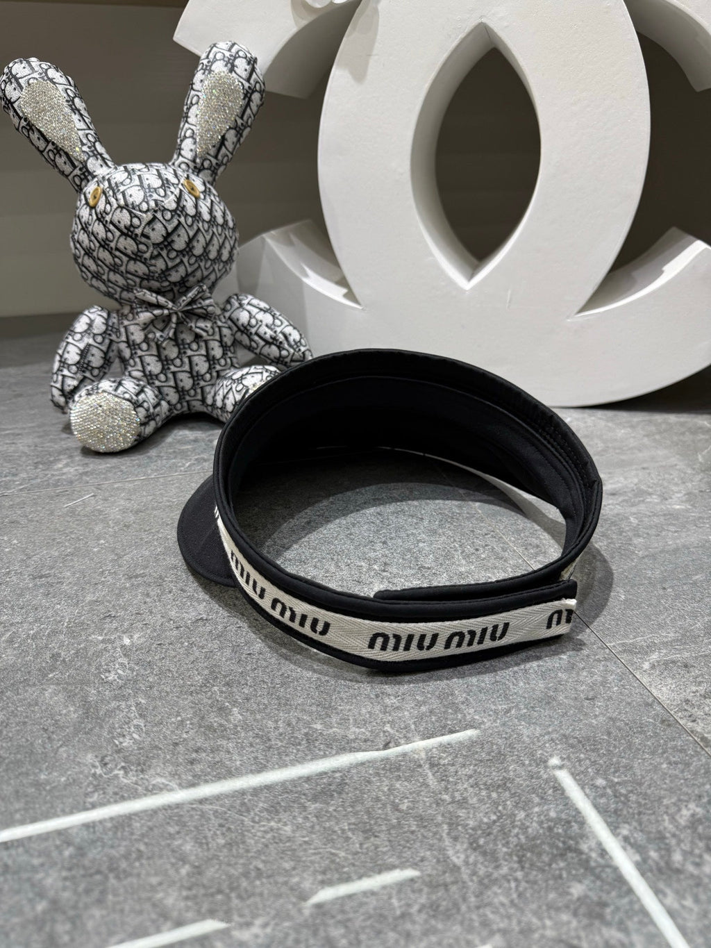 MIUMIU 26S COTTON VISOR CAP IN BLACK 343705
