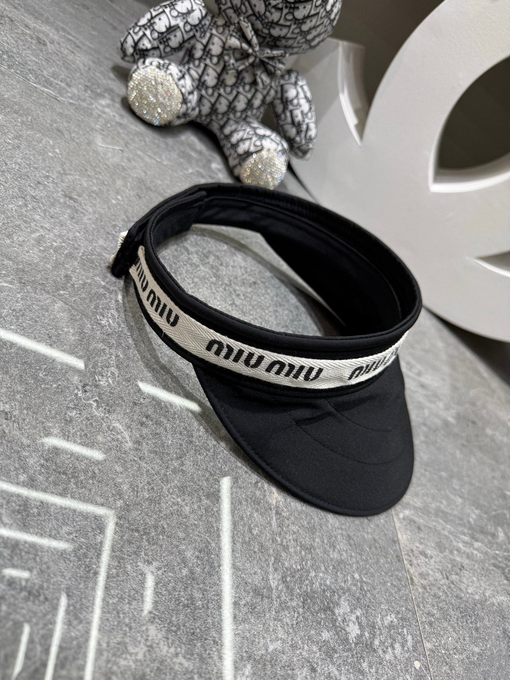 MIUMIU 26S COTTON VISOR CAP IN BLACK 343705