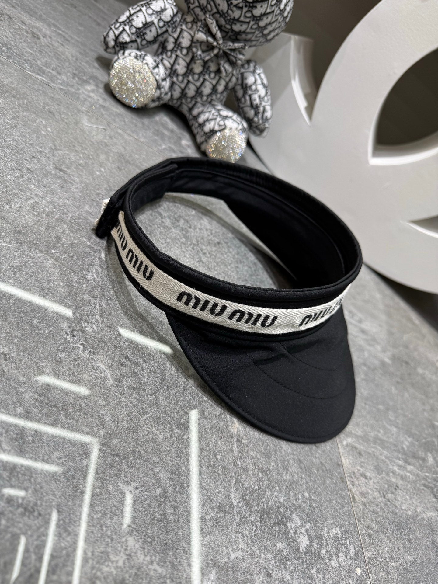 MIUMIU 26S COTTON VISOR CAP IN BLACK 343705