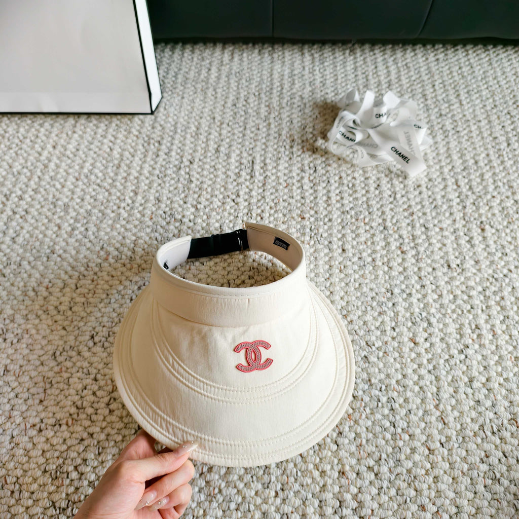 CHANEL 26S EMBROIDERED CC VISOR HAT 336145