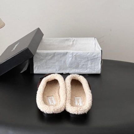 CHANEL 26S MULES IN DARK BROWN SUEDE AND SHEARLING