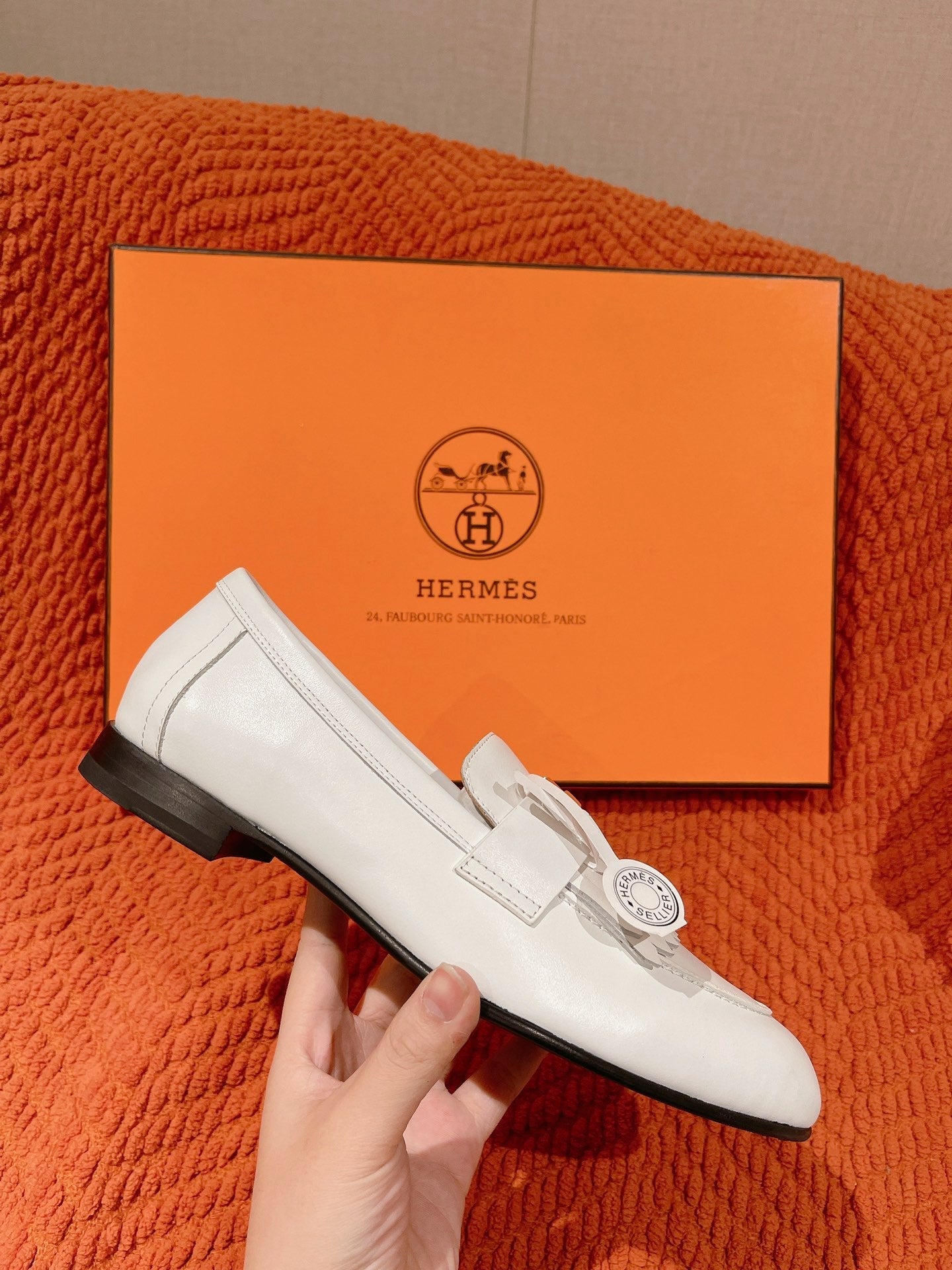 Destin Loafer White Goatskin with Fringe Detail